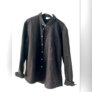 Men’s ASOS black denim style button up shirt